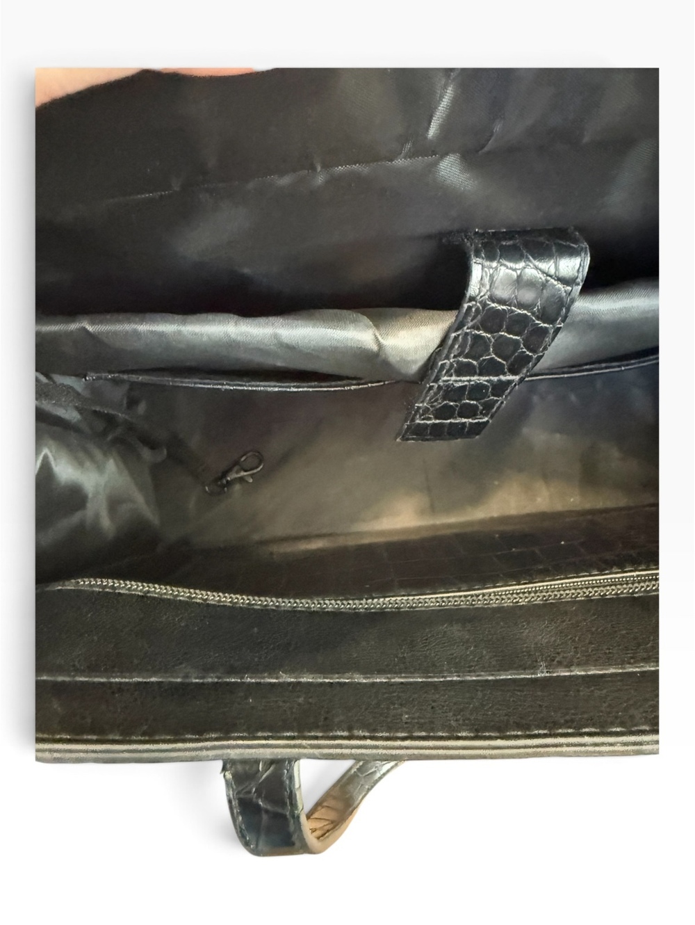 BÉIS The Work Tote Black Croc Embossed Laptop Travel Bag Standard Size - Picture 10 of 10